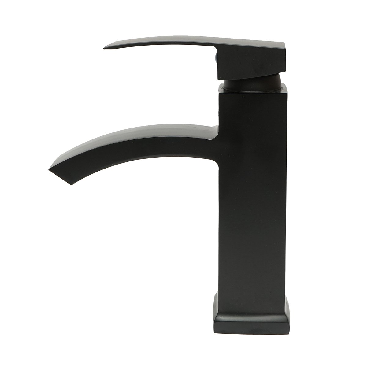 Baterie lavoar tip cascada, monocomanda, finisaj negru mat, material aliaj zinc, accesorii incluse